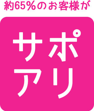 約65%のお客様がサポアリ