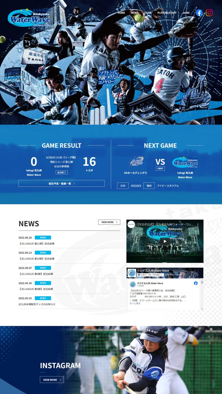 ソフトボールチーム様 サイト画像